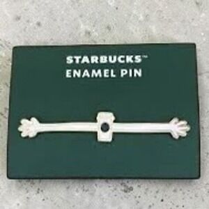 NEW Starbucks Enamel Pin Unisex White Gold Coffee Hug Barista Collectible Pin